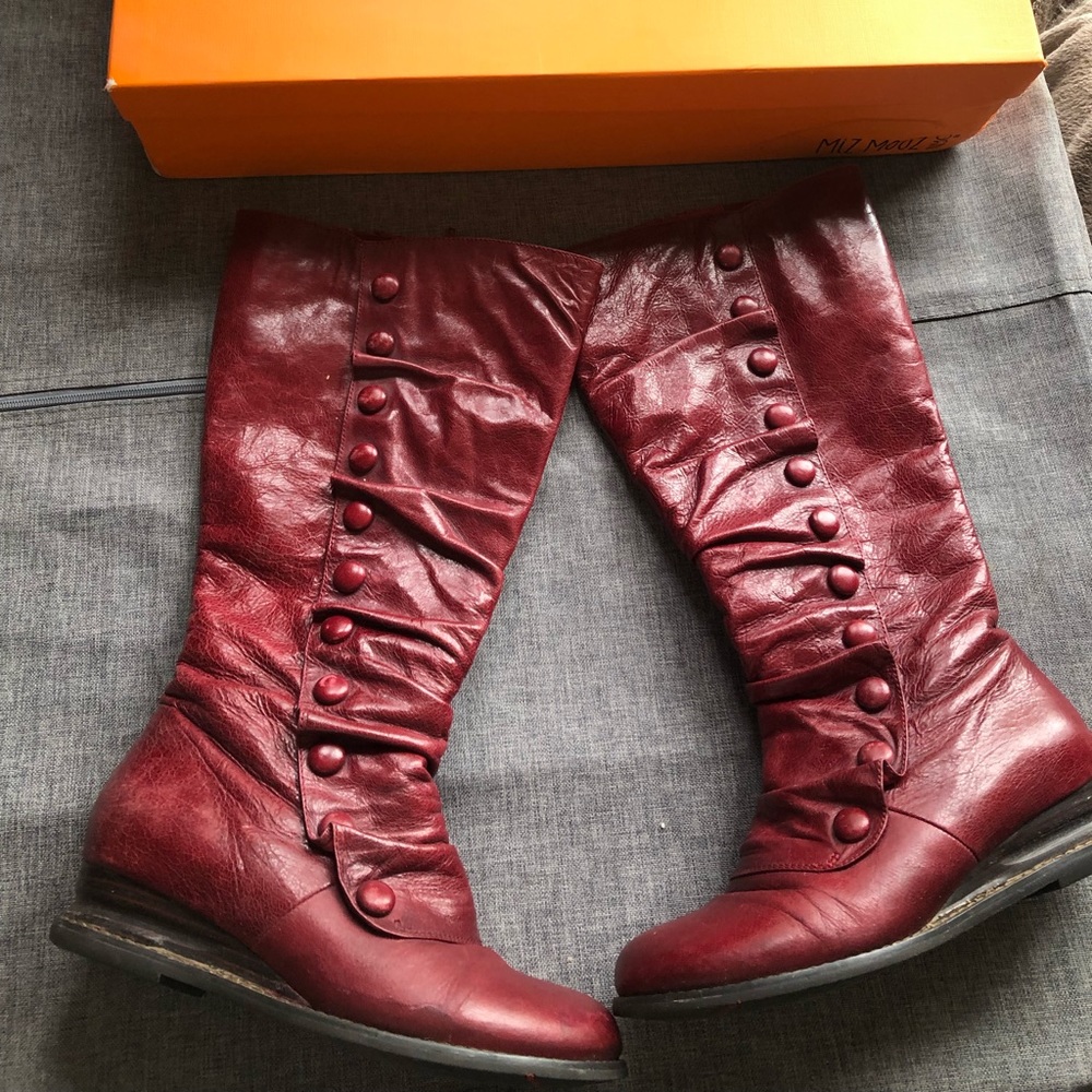 Miz Mooz red button tall boots